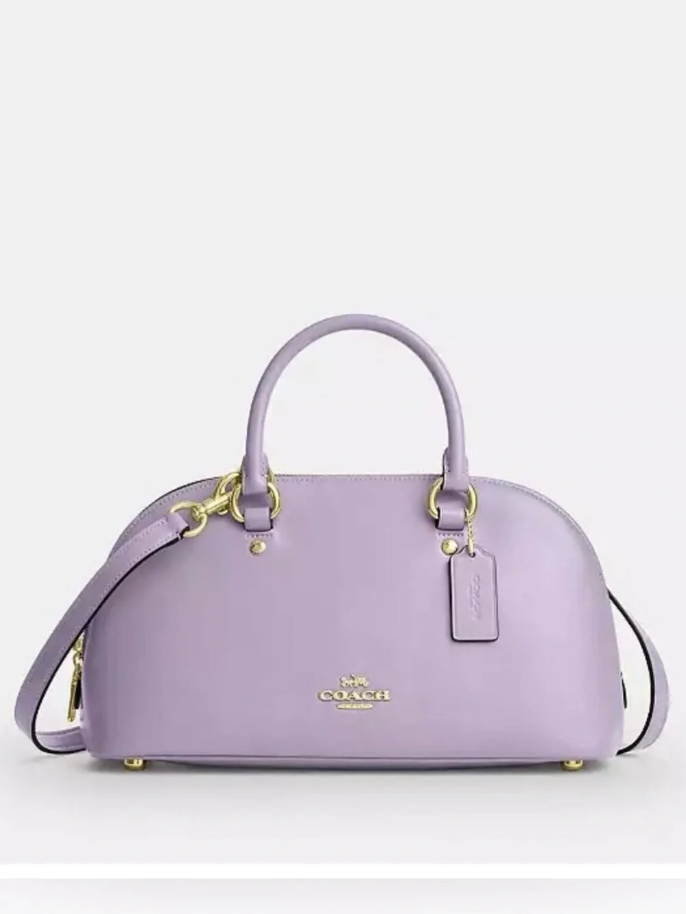 💜Coach NWT Lilac Lara Top Handle Satchel with Crossbody Strap and Gold Hardware